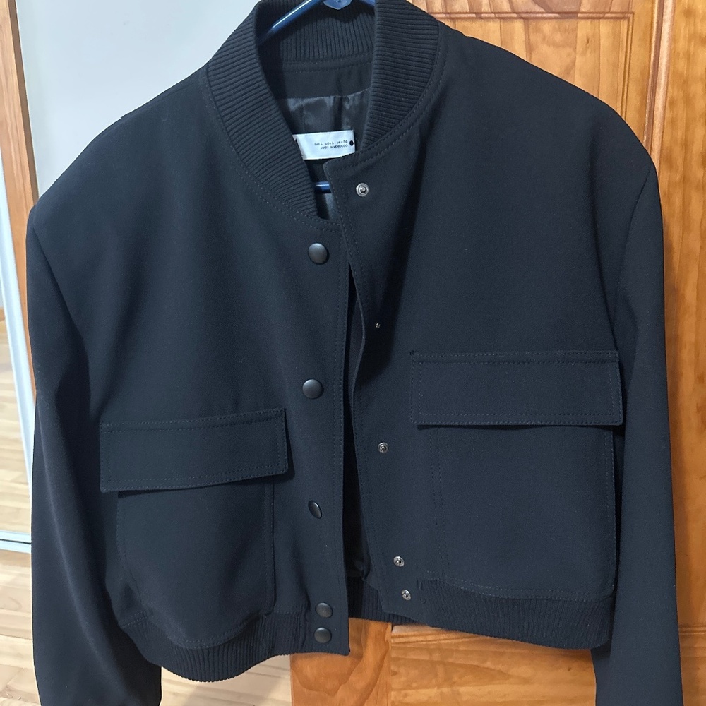 Zara black bomber jacket